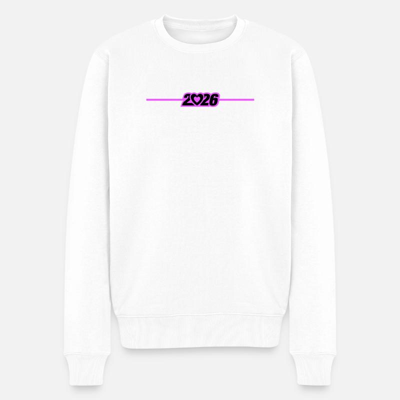 Cœur année 2026 - Pull Premium bio Homme - blanc