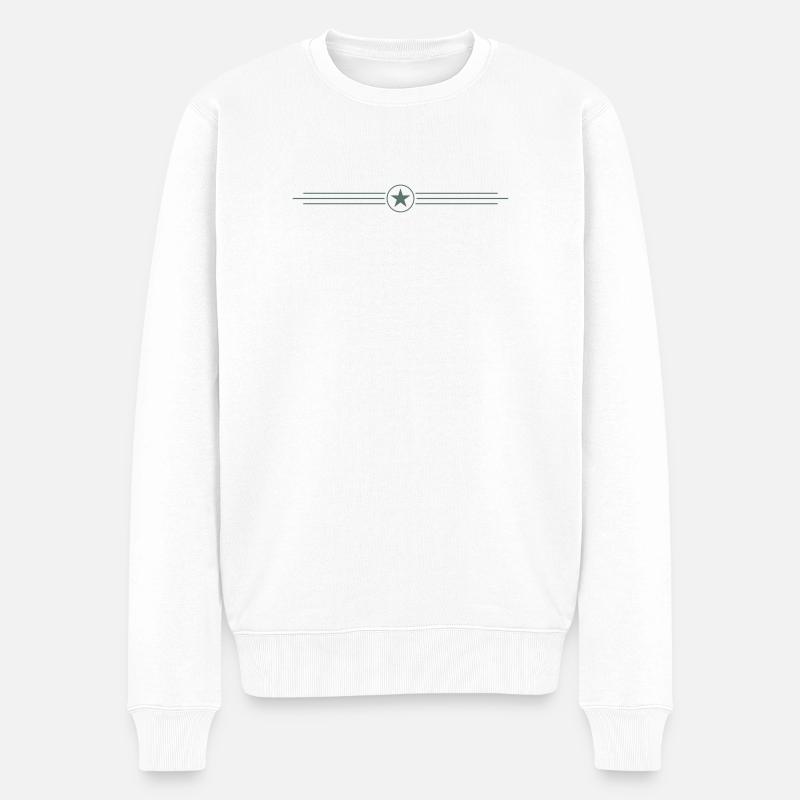 Stern - Männer Premium Bio Pullover - Weiß