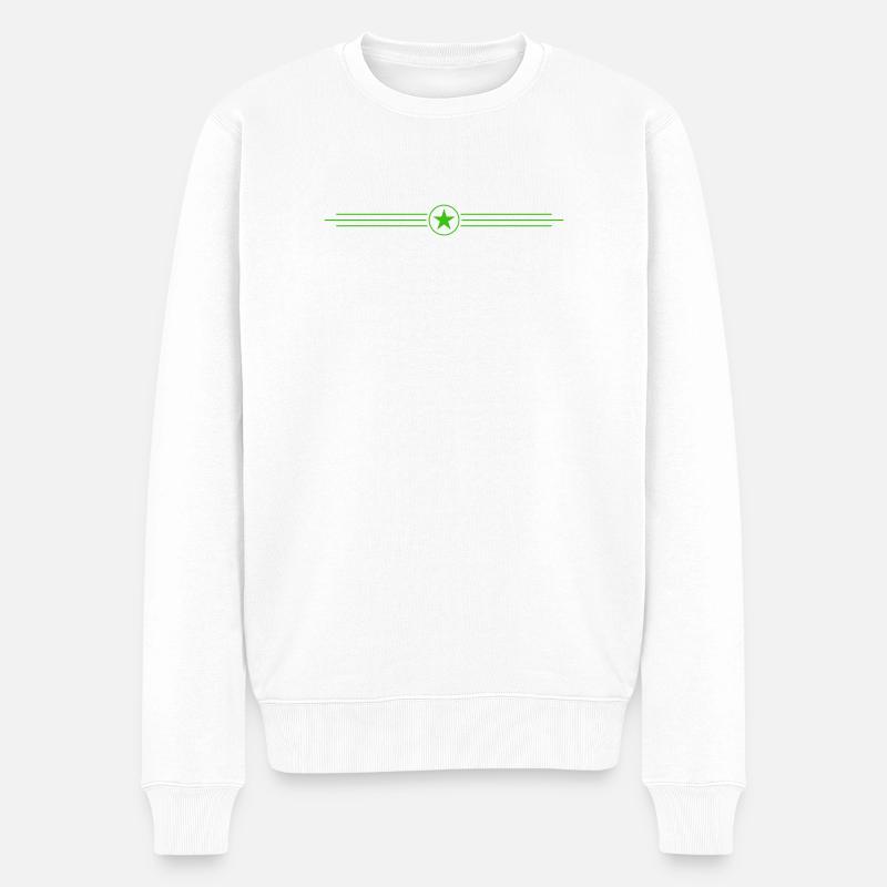 stern_linie_abzeichen_1 - Männer Premium Bio Pullover - Weiß