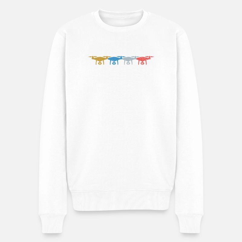 Heartbeat Drone Drones - Pull Premium bio Homme - blanc