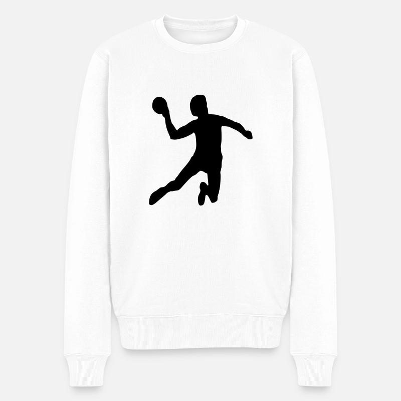 Handball - Männer Premium Bio Pullover - Weiß