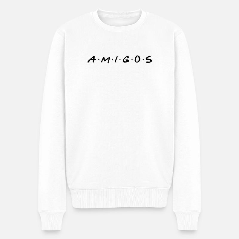 Amigos! Freunde fürs Leben! - Freunde fürs Leben! - Männer Premium Bio Pullover - Weiß