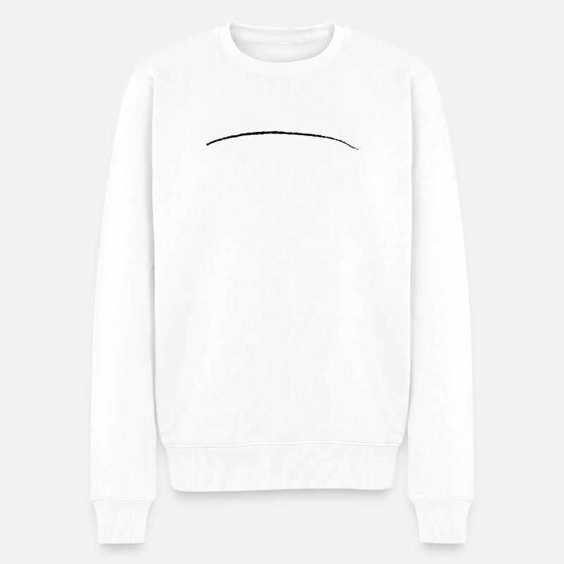 gebogener Strich Pinselstrich Unterstrich Linie - Männer Premium Bio Pullover - Weiß