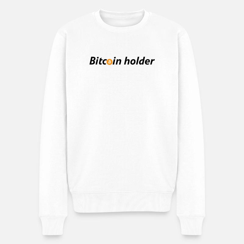Bitcoin holder - Pull Premium bio Homme - blanc