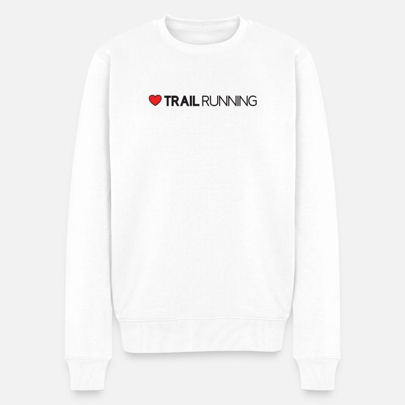 Ich liebe Trailrunning - Männer Premium Bio Pullover - Weiß