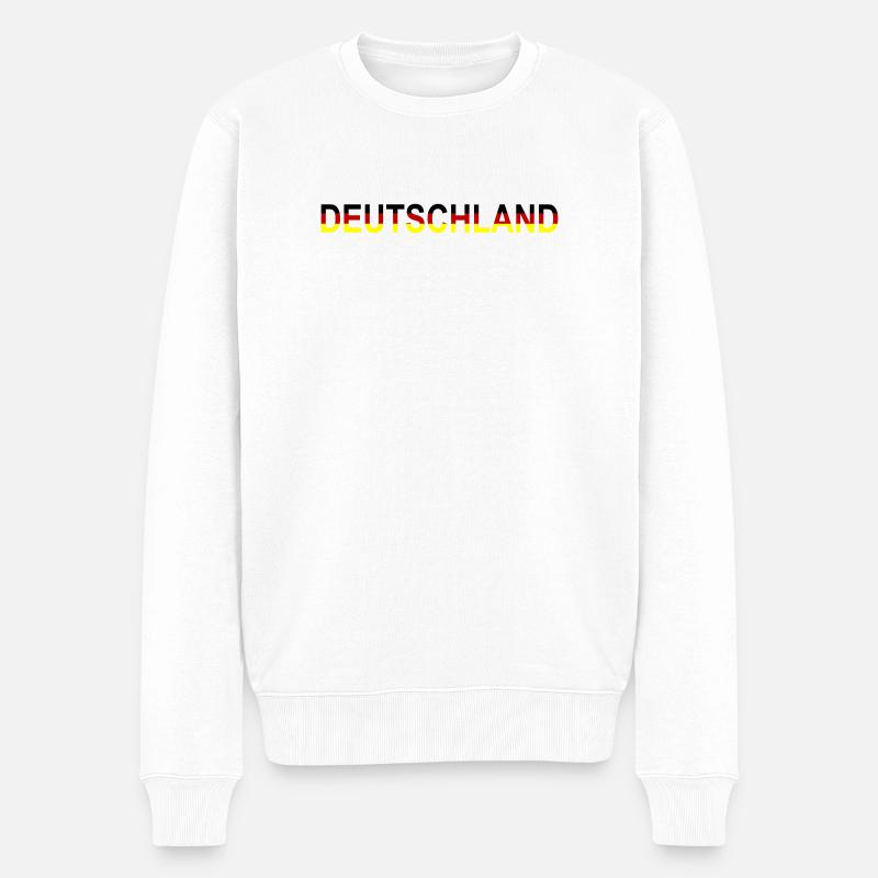 Deutschland Design - Männer Premium Bio Pullover - Weiß