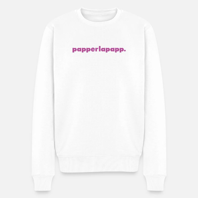 papperlapapp. - Männer Premium Bio Pullover - Weiß