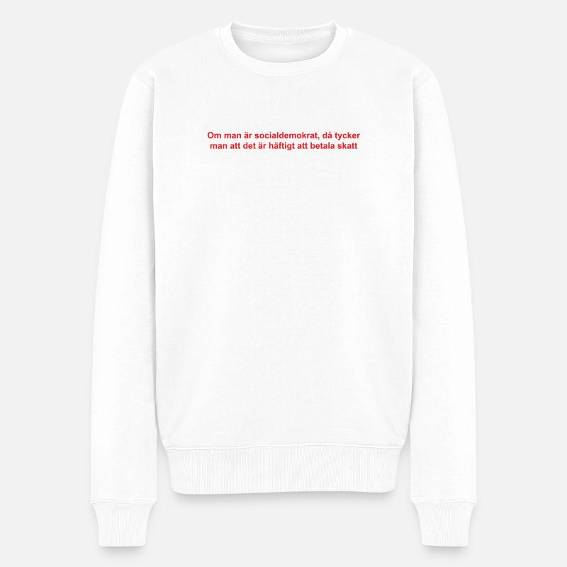Analytisch-satirische Textgestaltung - Männer Premium Bio Pullover - Weiß
