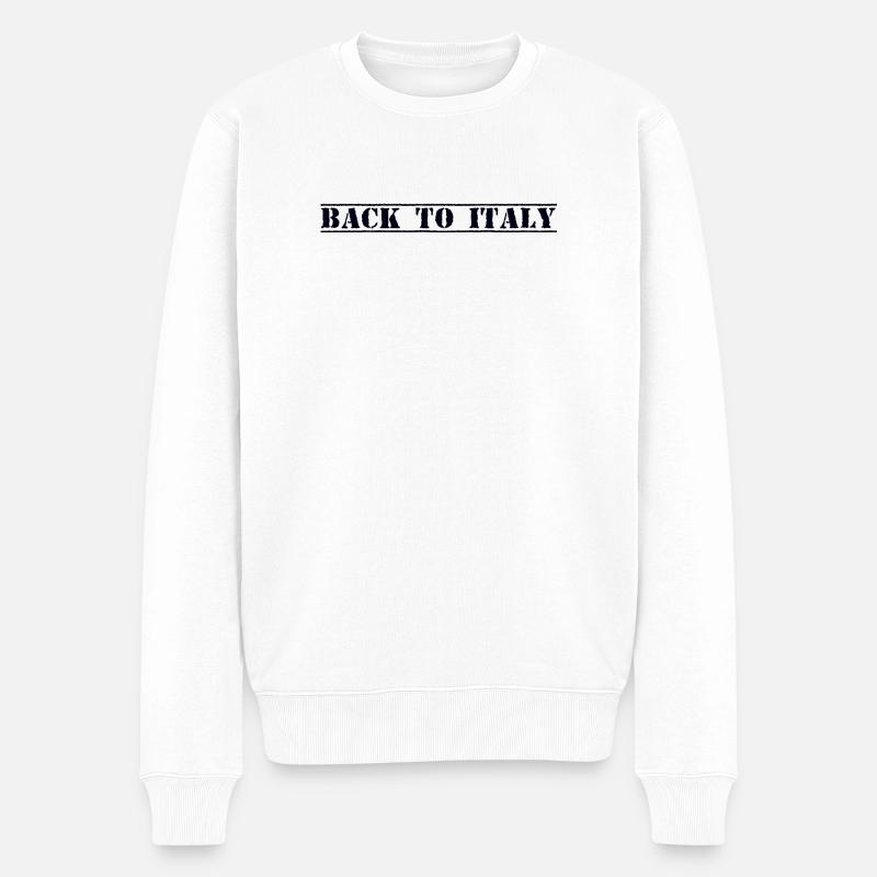 Italy Italien - Männer Premium Bio Pullover - Weiß