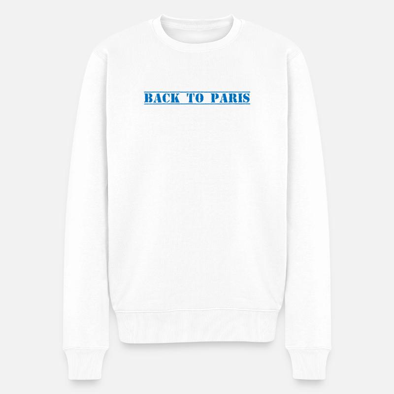 Paris France Frankreich - Männer Premium Bio Pullover - Weiß