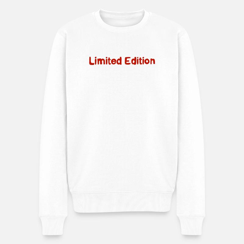 Limited Edition Schriftzug Retro - Männer Premium Bio Pullover - Weiß
