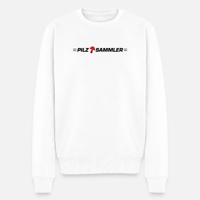 Pilz Sammler - Männer Premium Bio Pullover - Weiß