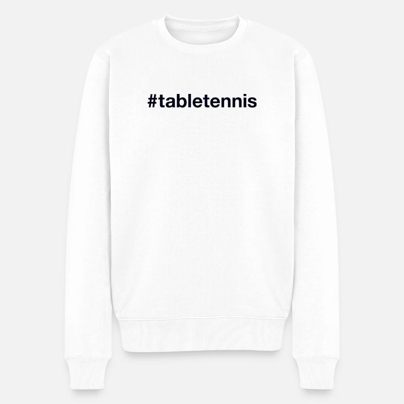 Table Tennis Tischtennis Hashtag - Männer Premium Bio Pullover - Weiß