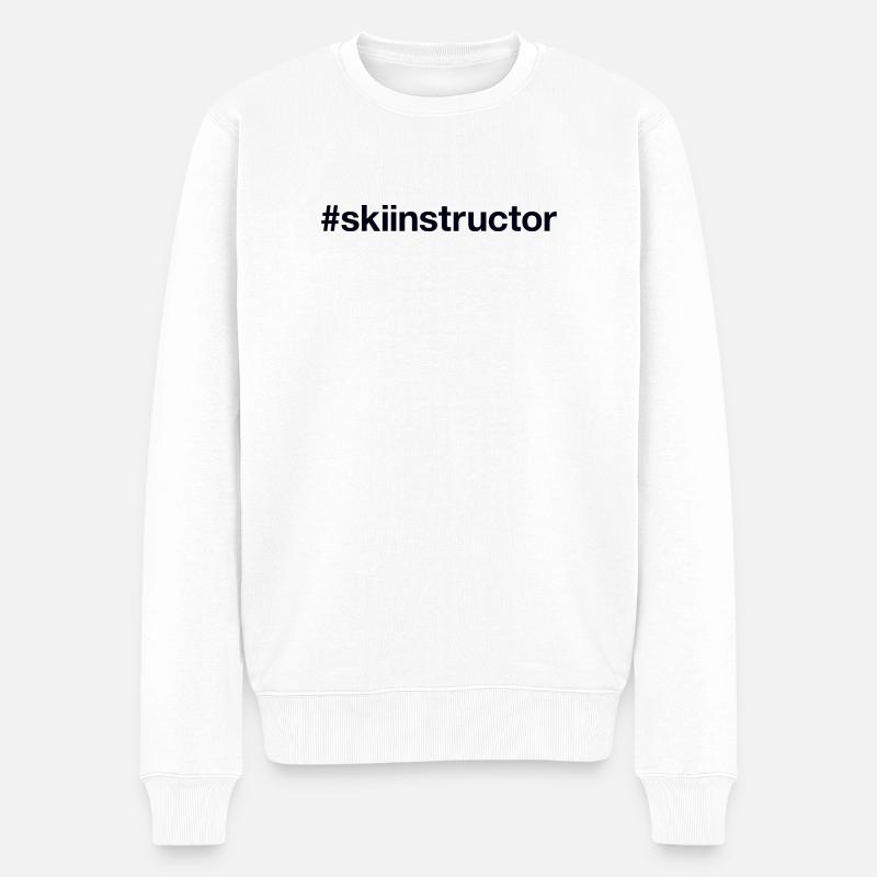 SKI INSTRUCTOR Hashtag - Männer Premium Bio Pullover - Weiß