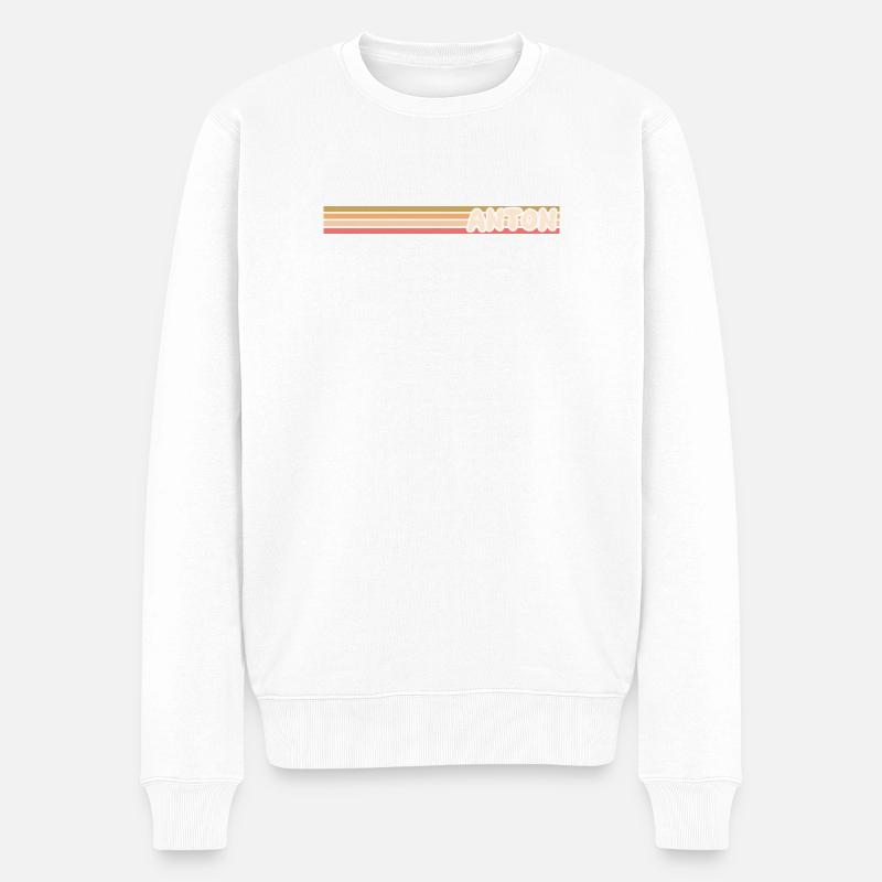 Design rétro nostalgique nommé Anton - Pull Premium bio Homme - blanc