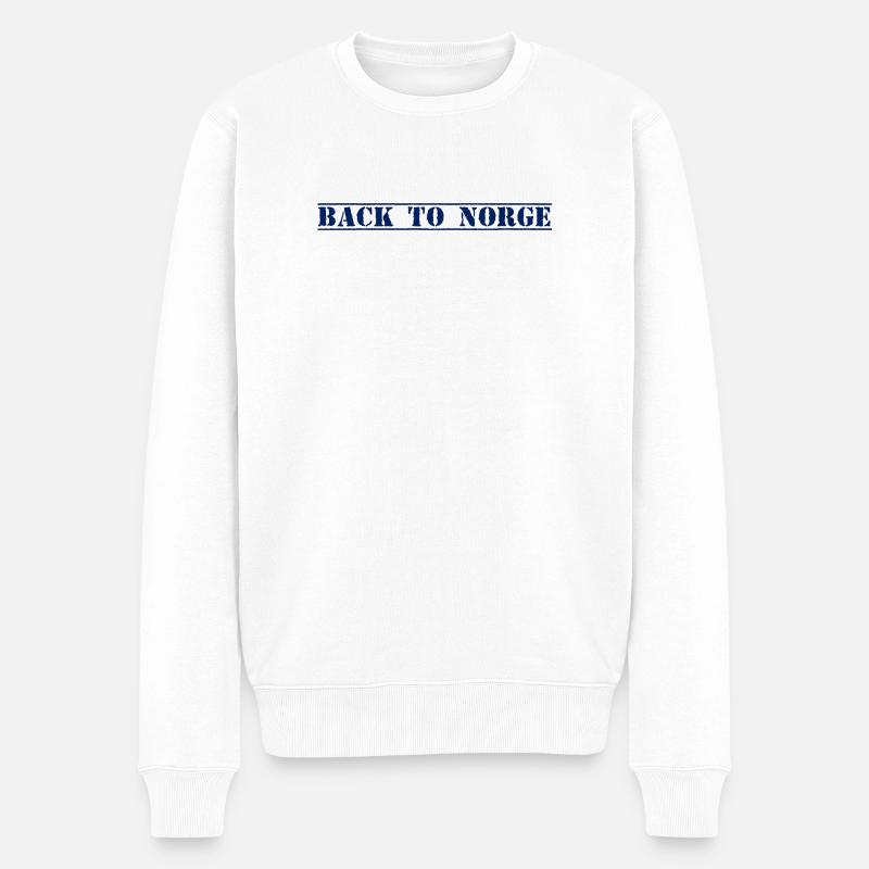Norge Norwegen - Männer Premium Bio Pullover - Weiß