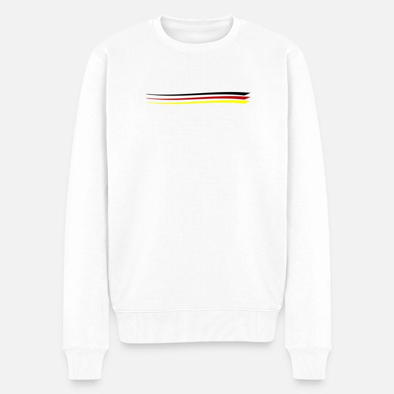 Deutschland Team Linie Fahne - Männer Premium Bio Pullover - Weiß