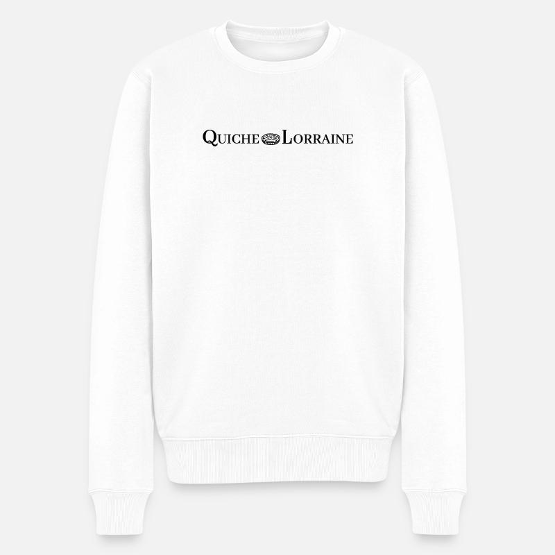 QUICHE LORRAINE (Kochen) - Männer Premium Bio Pullover - Weiß