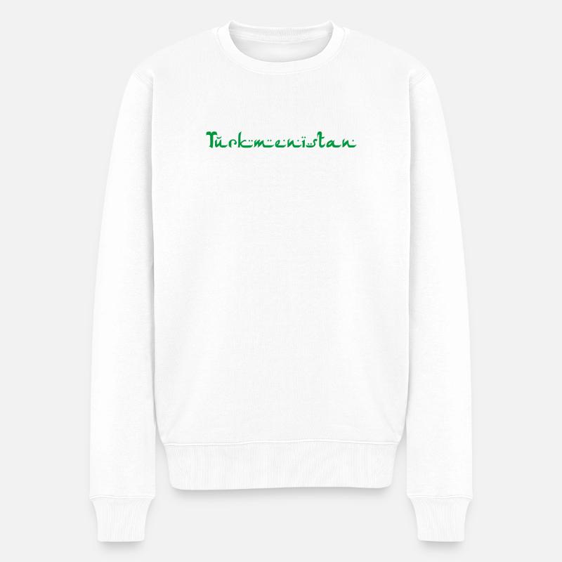 Turkmenistan - Männer Premium Bio Pullover - Weiß