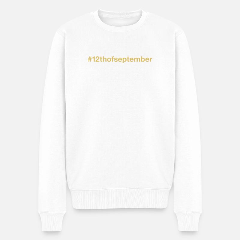 né le 12 Septembre Anniversaire - Pull Premium bio Homme - blanc