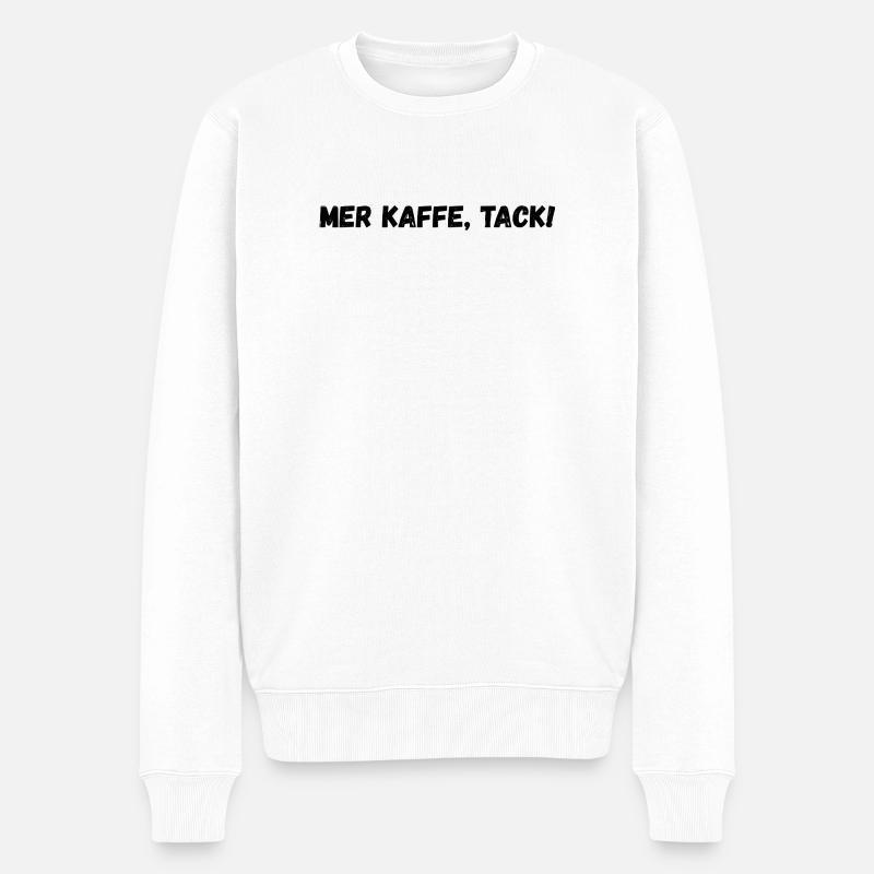 Mehr Kaffee, bitte! - Männer Premium Bio Pullover - Weiß