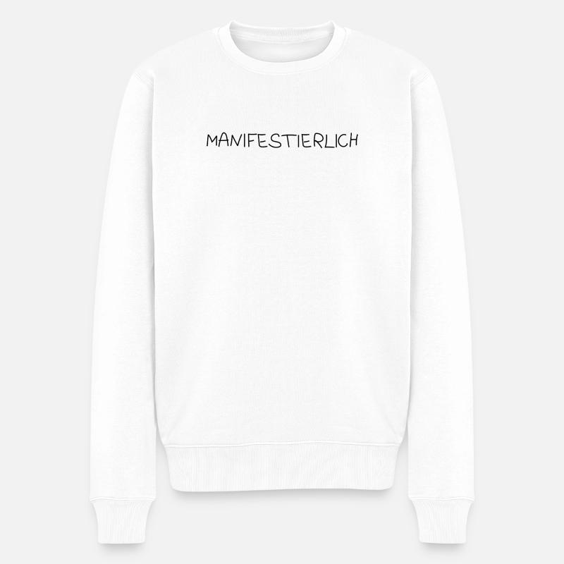 Manifestierlich - Männer Premium Bio Pullover - Weiß