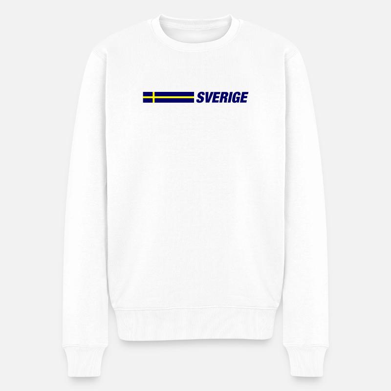 Drapeau Suédois de Sverige - Pull Premium bio Homme - blanc