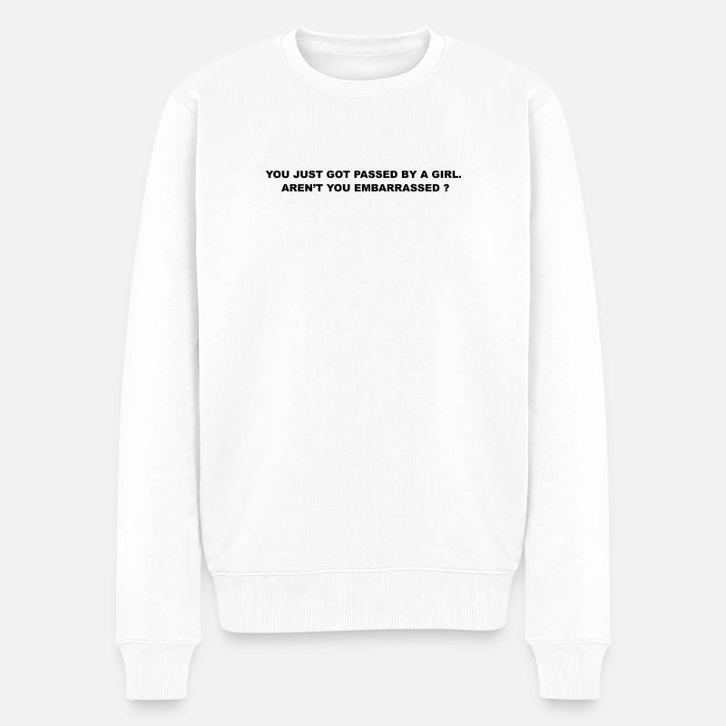 Du wurdest gerade überholt - Männer Premium Bio Pullover - Weiß