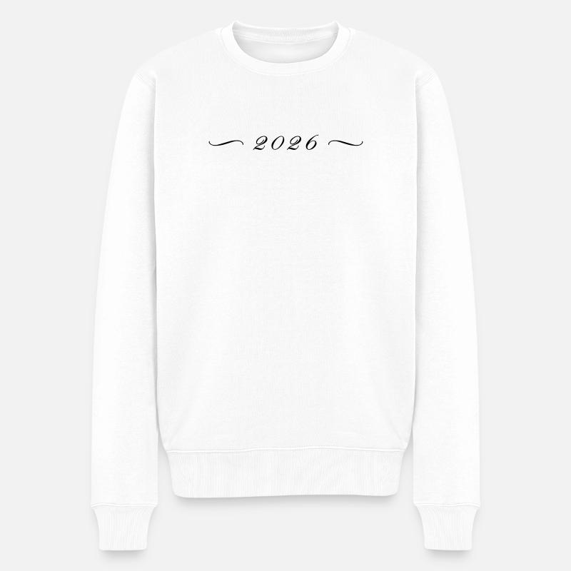 2026 Jahr - Männer Premium Bio Pullover - Weiß