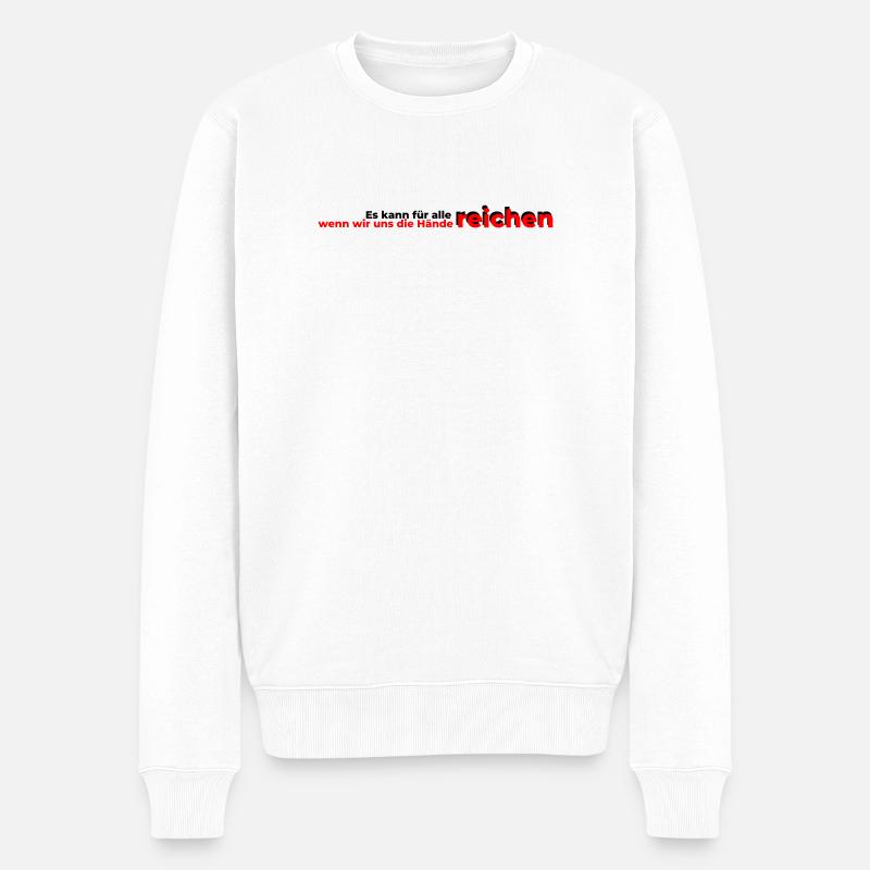 Fuer alle Haende reichen - Männer Premium Bio Pullover - Weiß
