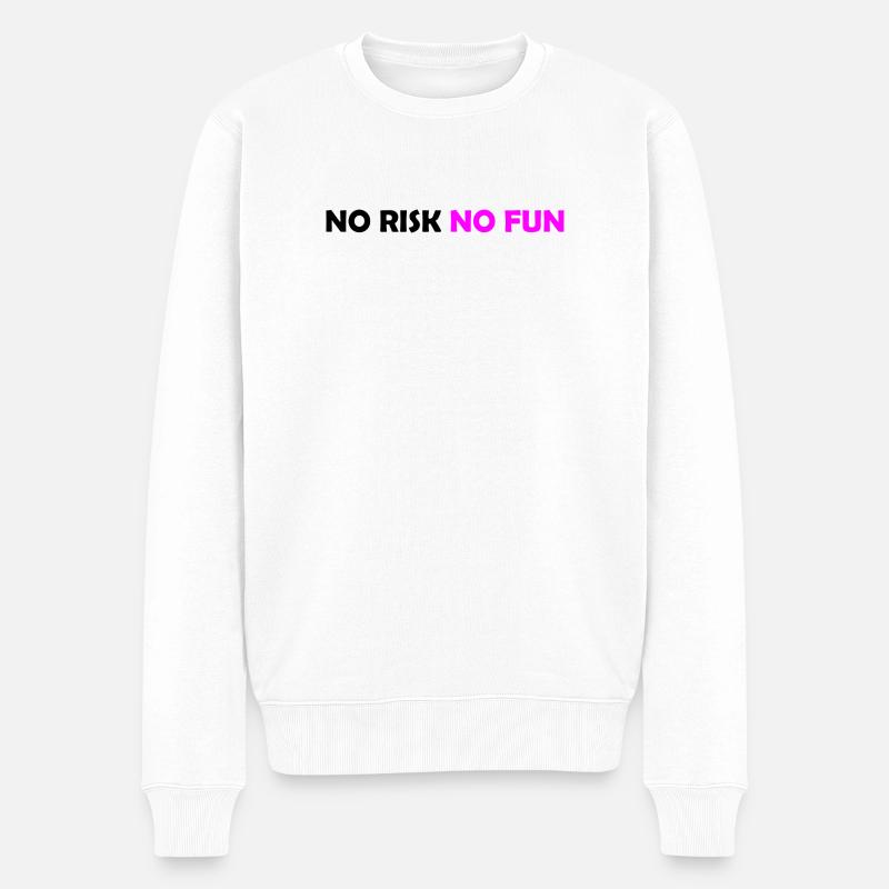 No Risk No Fun  - Pull Premium bio Homme - blanc