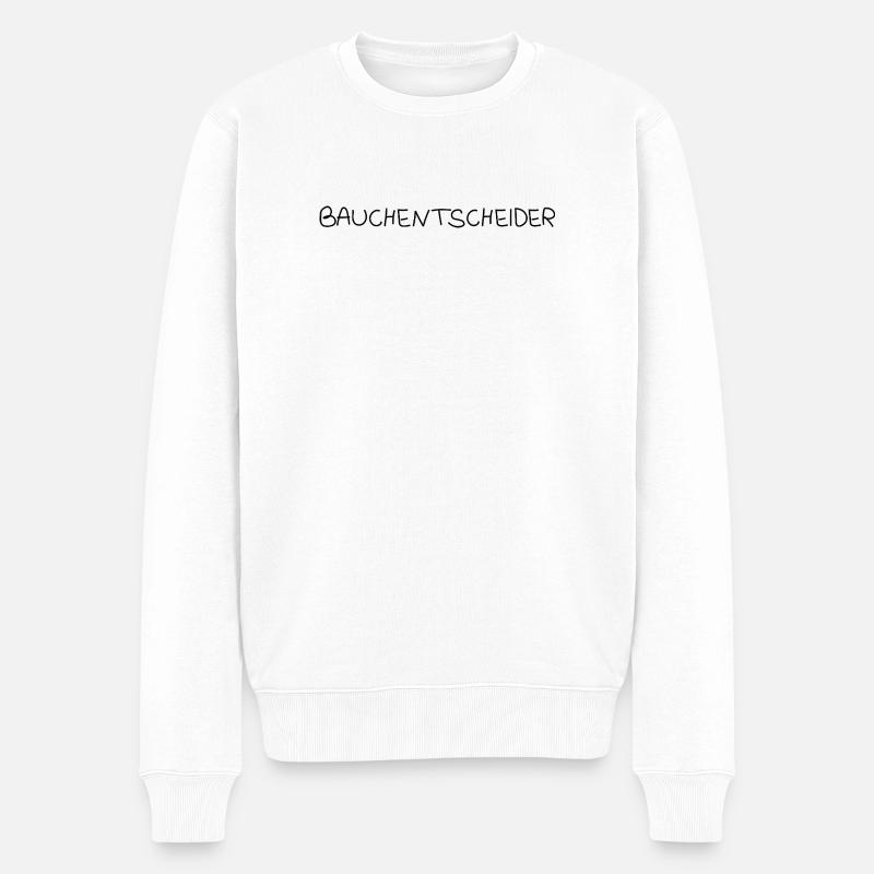 Bauchentscheider - Männer Premium Bio Pullover - Weiß