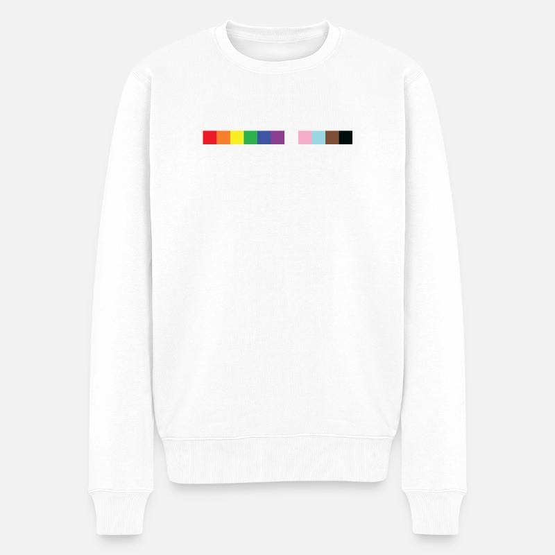 LGBTQ-Farbmedaille - Männer Premium Bio Pullover - Weiß