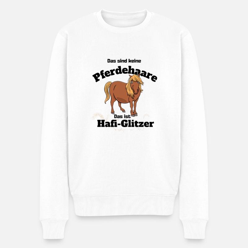 Hafi Glitzer - Männer Premium Bio Pullover - Weiß