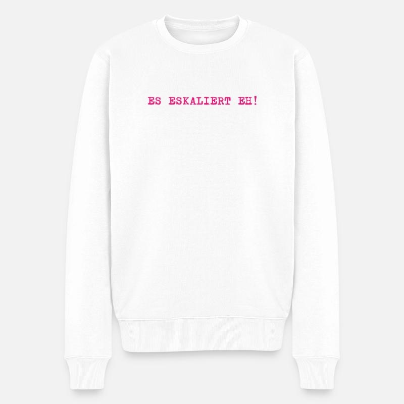 Es eskaliert eh! - Männer Premium Bio Pullover - Weiß