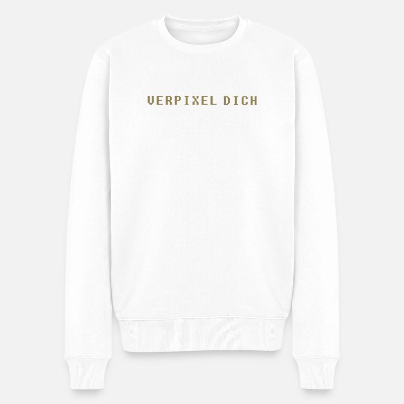 Verpixel Dich Gamer Nerd Gaming Minimalistisch - Männer Premium Bio Pullover - Weiß