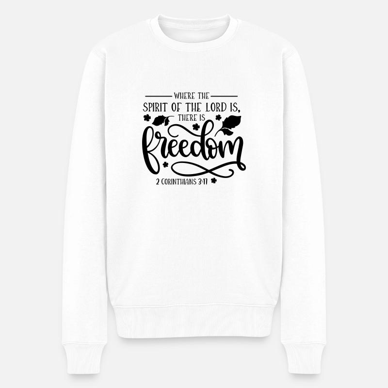 2 Corinthians Bibelvers, Bibelzitat, Christ - Männer Premium Bio Pullover - Weiß