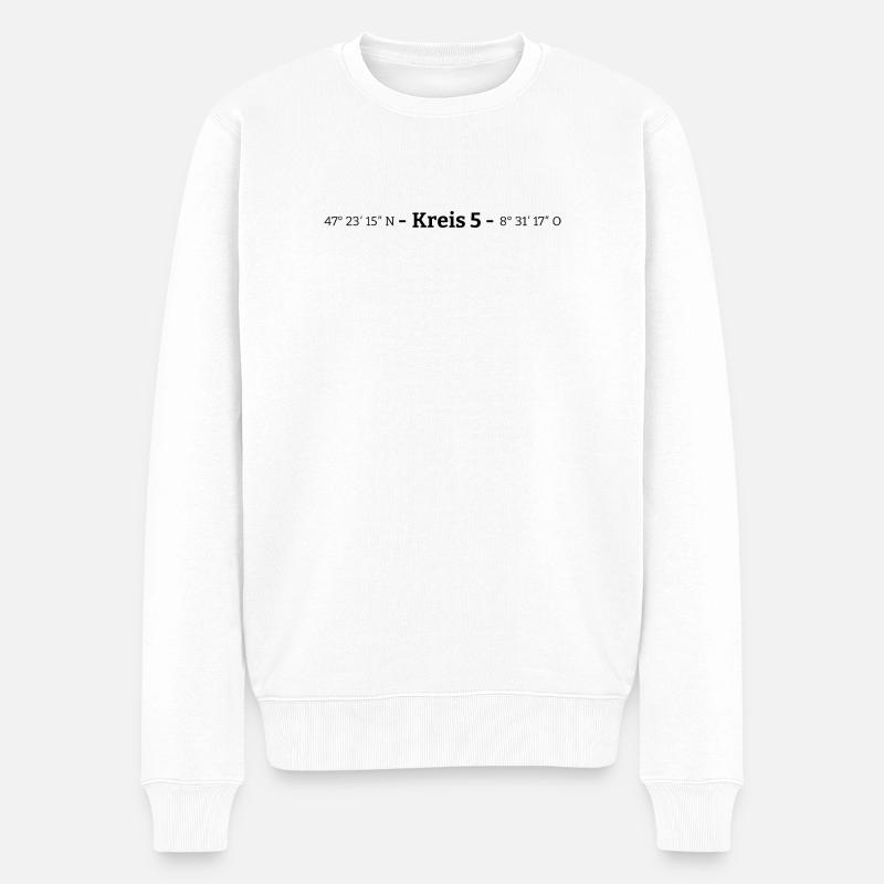 Coordonnées District 5 Zurich - Pull Premium bio Homme - blanc