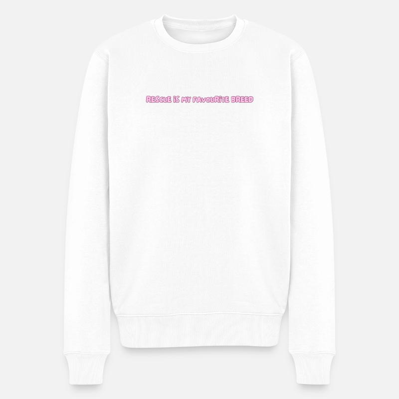 Rescue ist meine Lieblingsrasse - Männer Premium Bio Pullover - Weiß