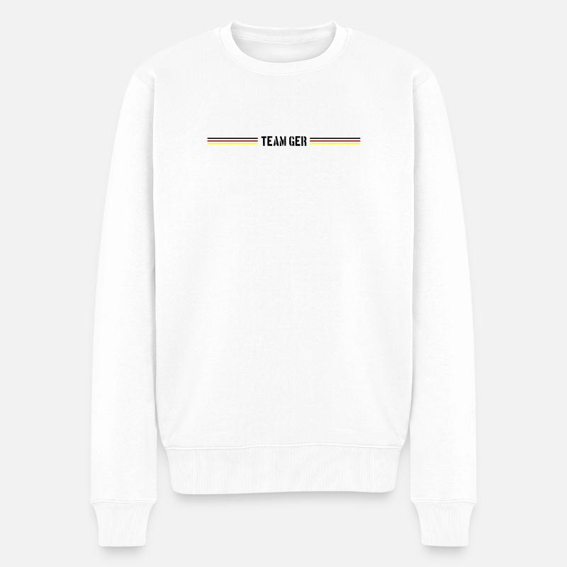 Team Germany Deutschland Fahne - Männer Premium Bio Pullover - Weiß