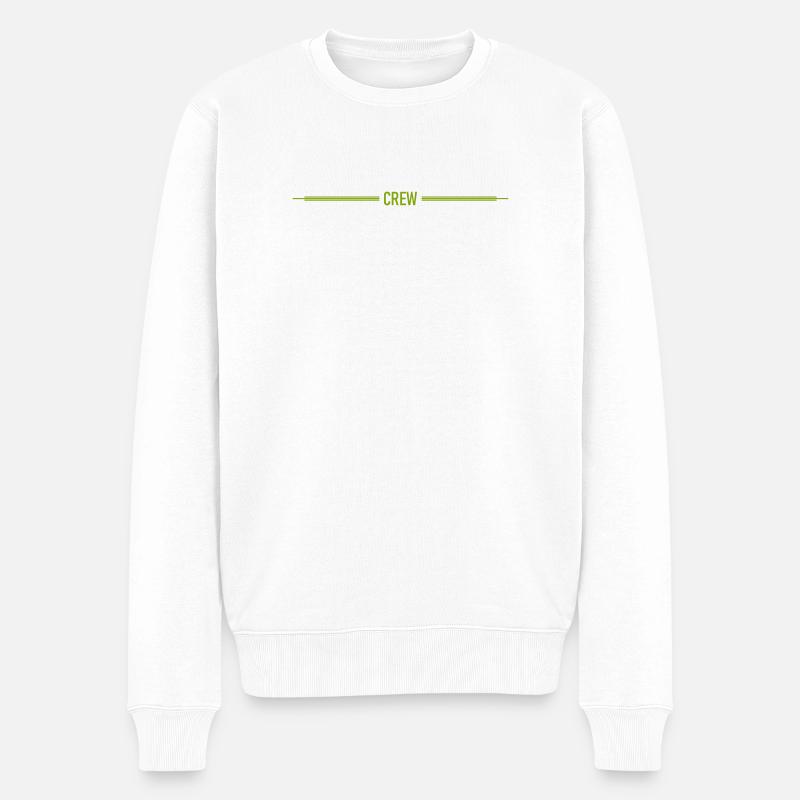 crew_strich_linie - Männer Premium Bio Pullover - Weiß
