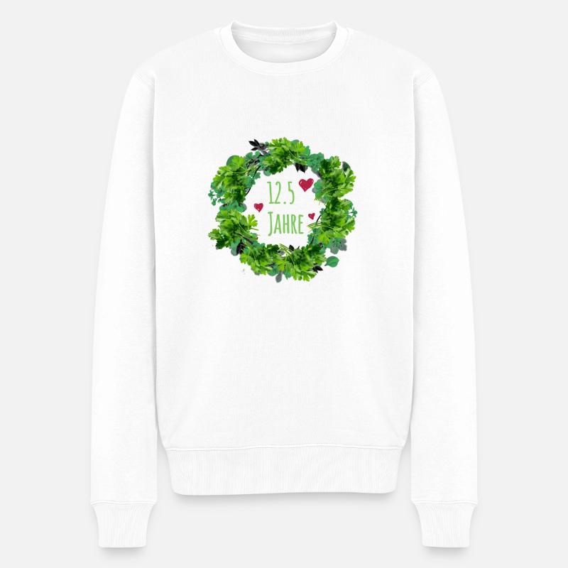 Petersilienhochzeit, Ehejubiläum, Hochzeitstag,Kra - Männer Premium Bio Pullover - Weiß