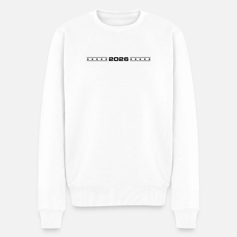 2026 Jahr Linie - Männer Premium Bio Pullover - Weiß