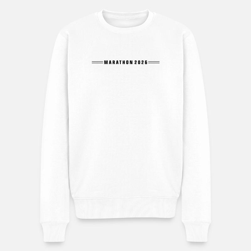 Ligne Marathon 2026 - Pull Premium bio Homme - blanc