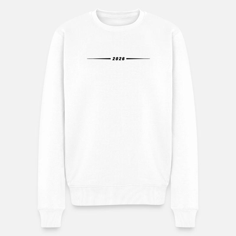 2026 Jahr Linie - Männer Premium Bio Pullover - Weiß