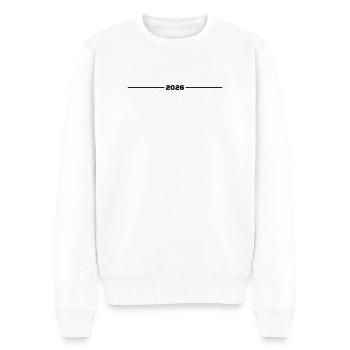 2026 - Jahr - Linie - Jahreswechsel - Männer Premium Bio Pullover - Weiß - Vorne - Thijin (182cm)