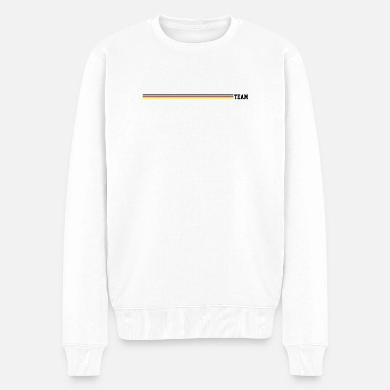 Team Deutschland Linie - Männer Premium Bio Pullover - Weiß