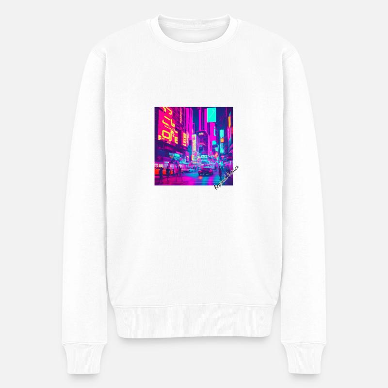 Place au néon - Pull Premium bio Homme - blanc
