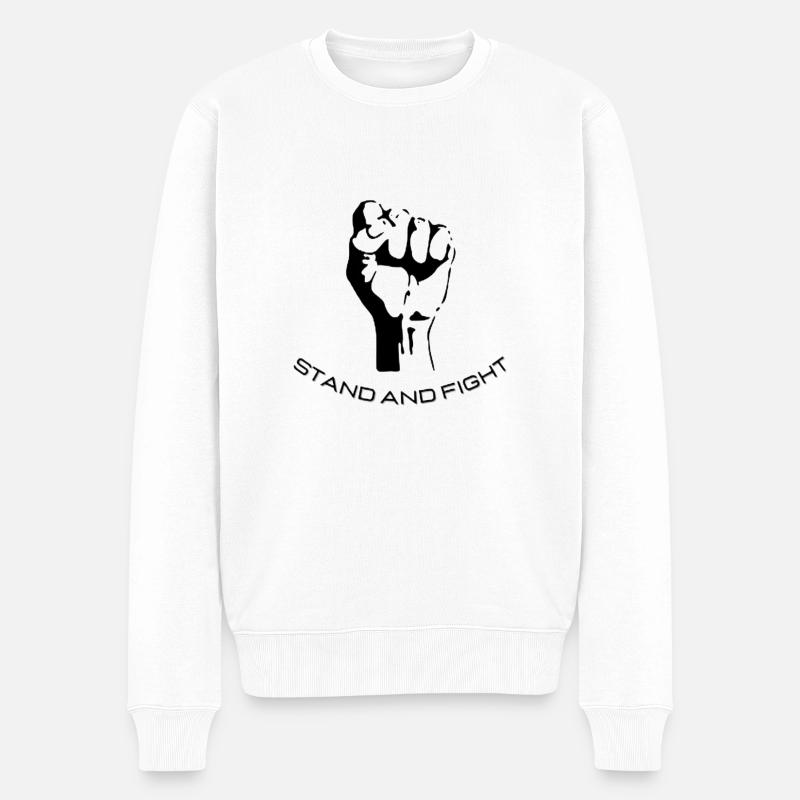 Stand and fight transformed - Männer Premium Bio Pullover - Weiß