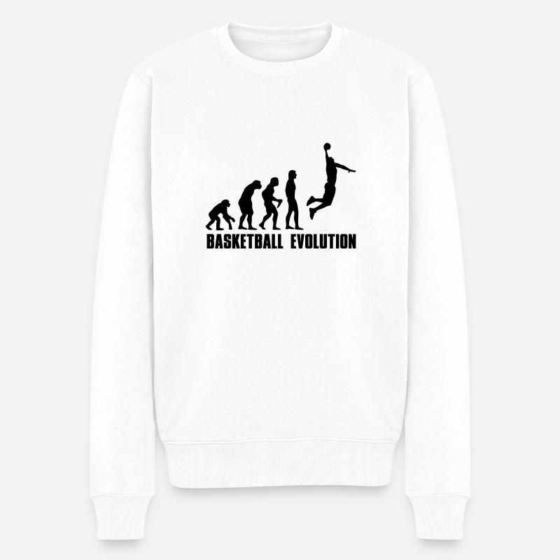 Basketball Evolution Dunk - Männer Premium Bio Pullover - Weiß